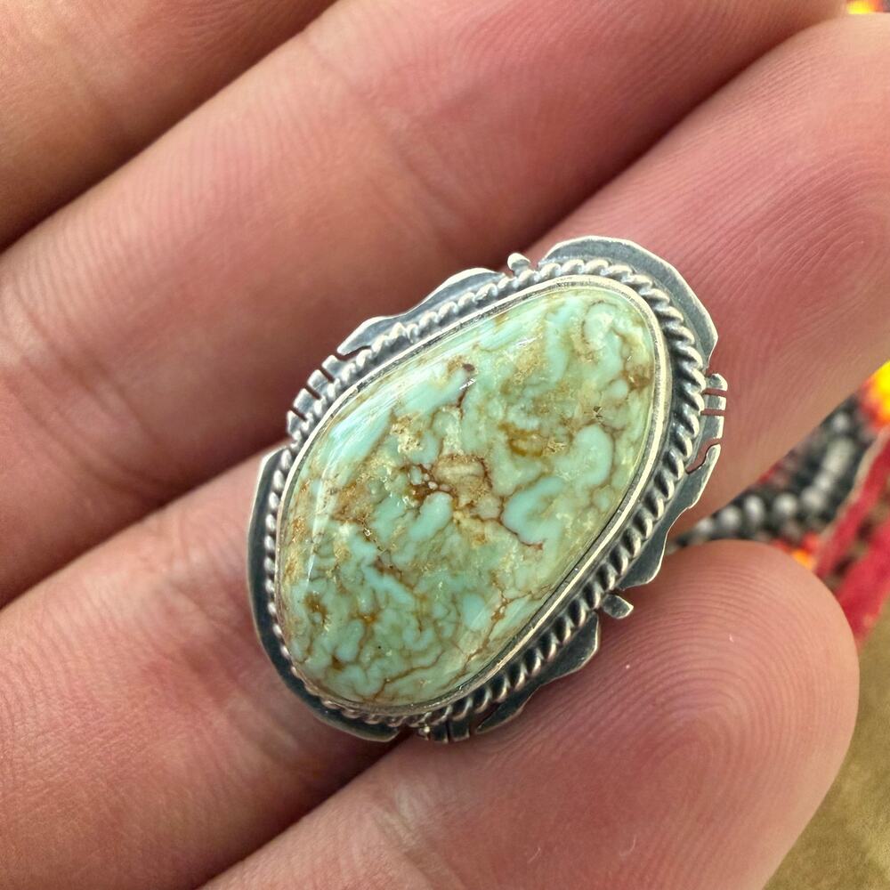Dry Creek Turquoise & Sterling Silver Ring Size 6.5 Native American